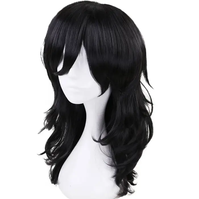 Perruque Synthétique Longue Frange Ondulée pour Cosplay