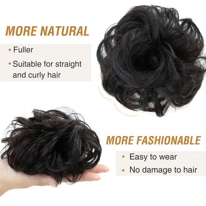 Nouveauté bouclés naturel cheveux humains Chignon