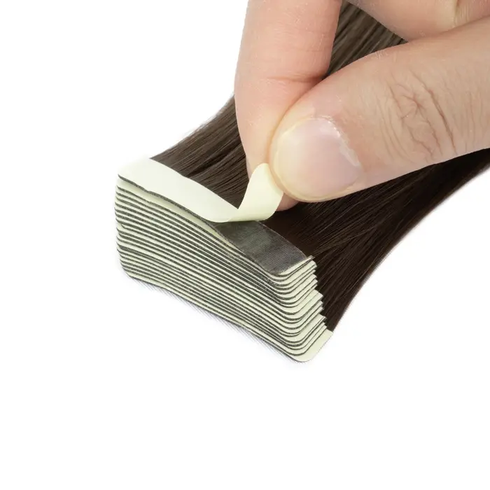 Extensions de cheveux synthétiques blondes à bandes adhésives, extensions de cheveux à bandes adhésives sans couture, 4x0,8 cm, bandes adhésives en PU, 20 pièces