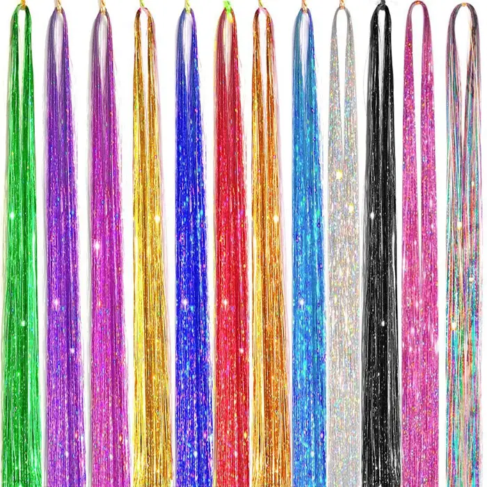 Extensions de cheveux scintillants et brillants