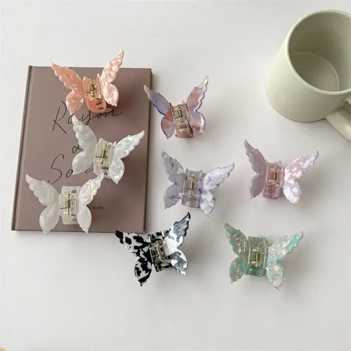 Pince à cheveux papillon en Fiber d'acétate français
