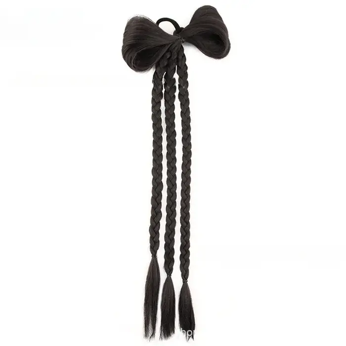Extensions de Cheveux Raides et Ronds pour Femme, Postiches Synthétiques Longs, Queue de Cheval Tres