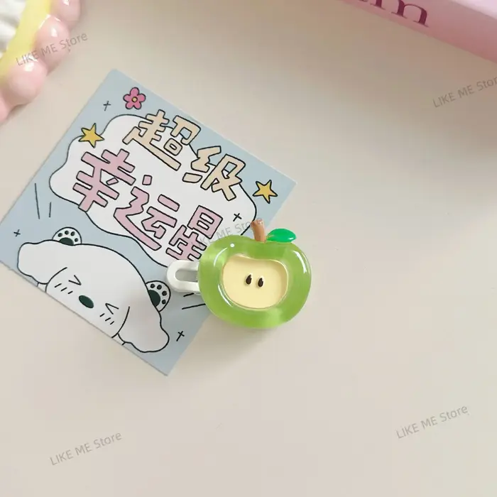 Délicieux grande pomme épingle à cheveux mignon doux fille coeur dessin animé frange bord pince coiffure carte enfants