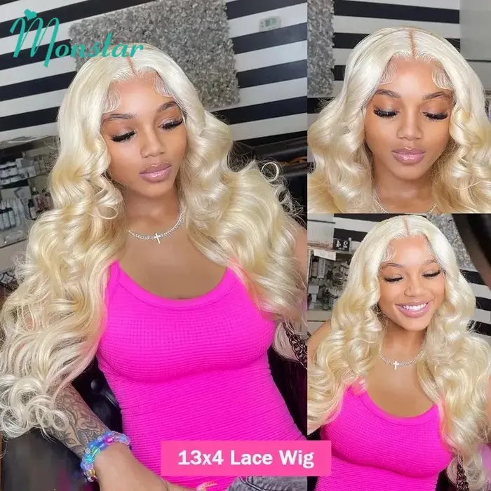 Perruque Lace Front Wig Body Wave naturelle, cheveux humains, couleur blond miel, 13x4, 13x6, 613 HD