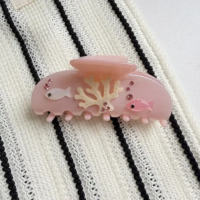Jolies pinces à cheveux en forme d'animaux marins (dauphin, coquillage, étoile de mer, corail, poiss