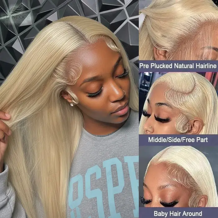 Perruque Lace Frontale HD Transparente 13x4 13x6 Blonde 613 Lisse 30 Pouces Densité 200 Cheveux Huma