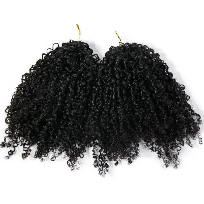 Extensions de cheveux humains au Crochet en plumes, boucles Pixie sans nœuds, légères, pré-separées 
