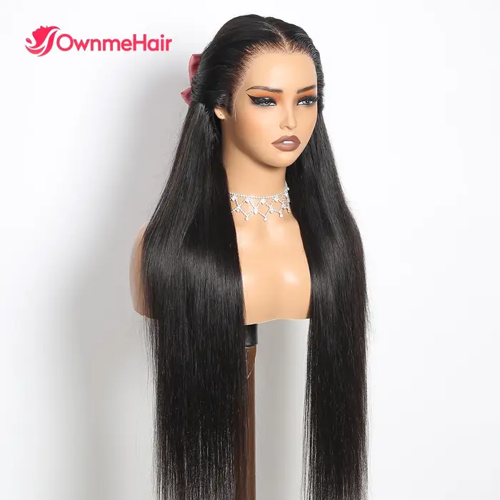 Perruque en dentelle sans colle 13x6 en cheveux humains 100% naturels