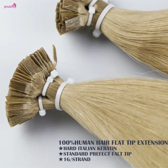Extensions de cheveux de haute qualité à pointe plate
