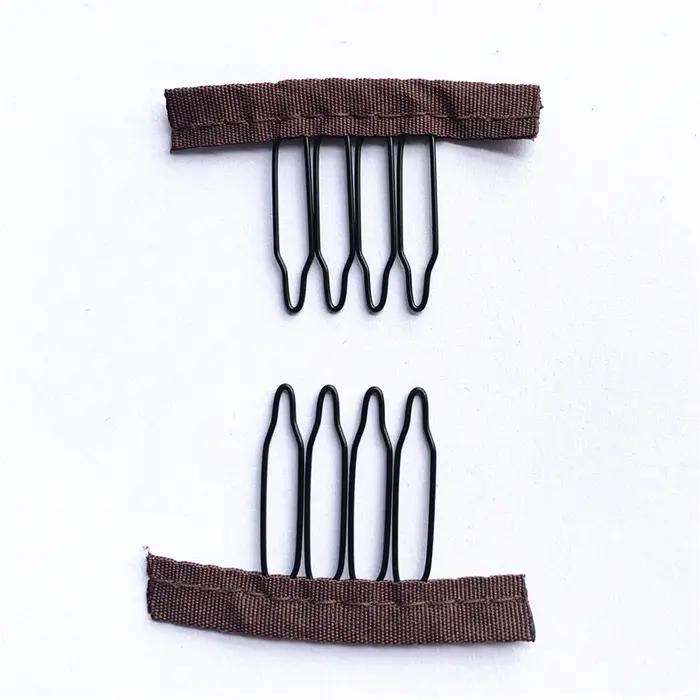 Peignes de perruque pour sécuriser la perruque, 50 pièces, 4 à 7 dents, Clips de perruque avec tissu