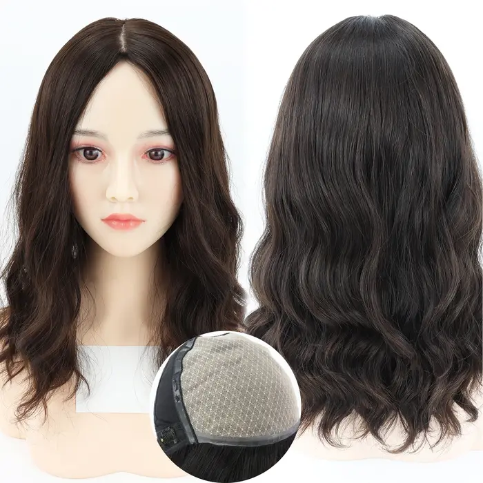 Perruque de cheveux humains ondulés naturels pour femmes, 6x6 pouces, avec PU autour du cuir chevelu