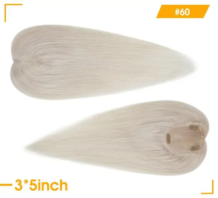 Full Shine Hair Topper pour femme, cheveux humains Remy, cheveux à clip, partie libre, base mono, do