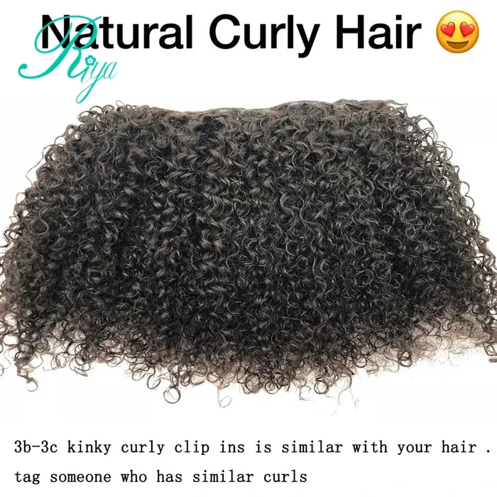 Extensions de cheveux brésiliens Remy 100% naturels bouclés à Clip