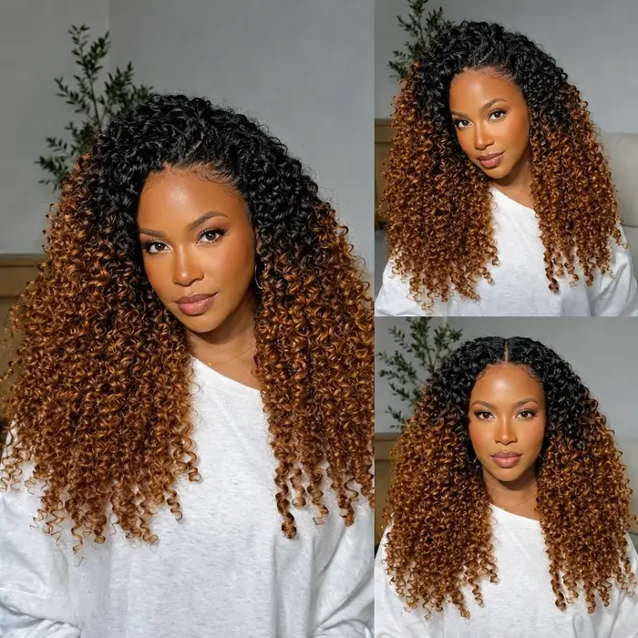 Extensions de cheveux humains bouclés pré-séparées pour crochet, sans nœuds, Miracle Knots TB30, che