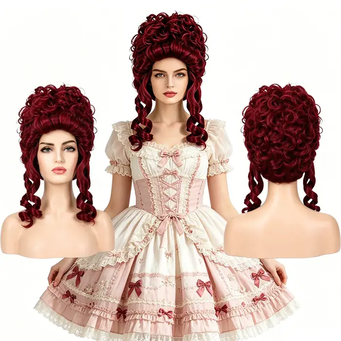 Perruque Victorienne Bourgogne Marie-Antoinette