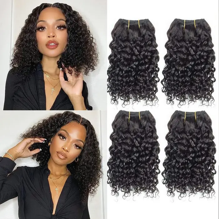 Bundles brésiliens de cheveux bouclés Remy, 100% cheveux humains, tissage naturel, extensions crépue