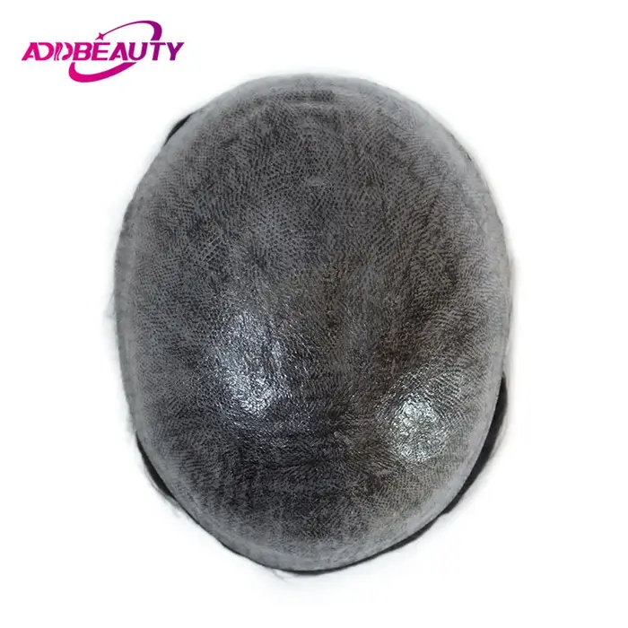 Hommes toupet avec noeuds pleine PU 0.14mm peau mince