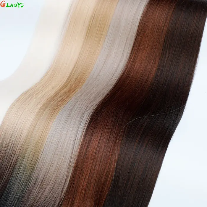 Extensions de cheveux lisses ombrées brunes