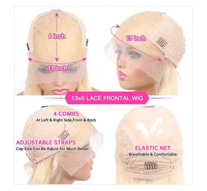13x4 13x6 HD Transparent 613 miel blond couleur dentelle avant perruques de cheveux humains pour les