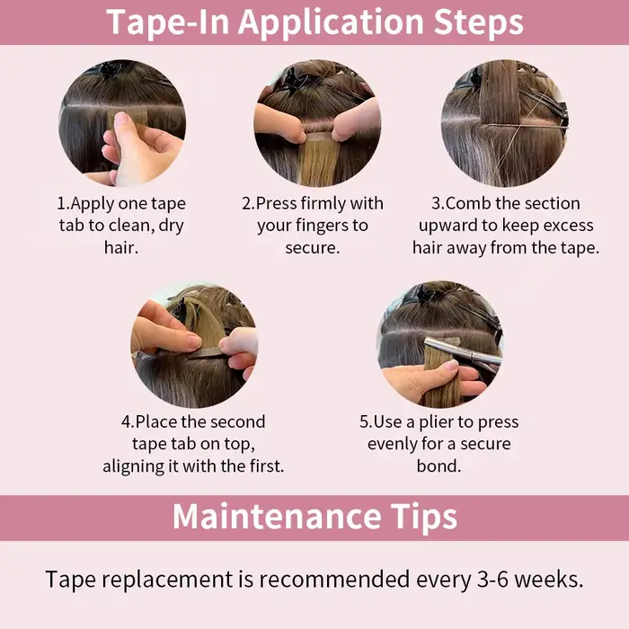 Extensions de cheveux naturels Balayage à bandes adhésives