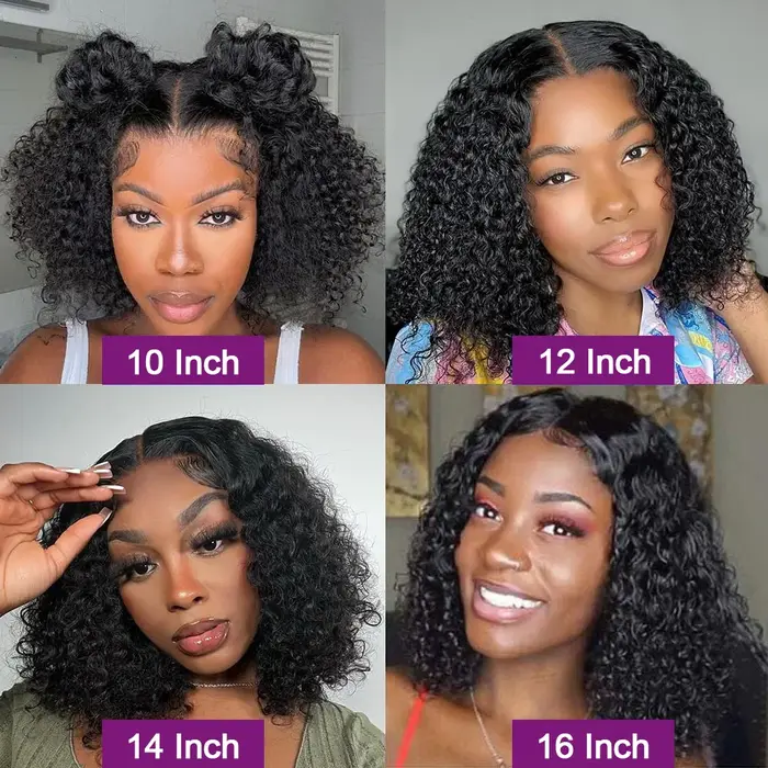 Perruque Bob Lace Front Wig brésilienne naturelle, cheveux courts bouclés, 13x4, vierges, 100% cheve