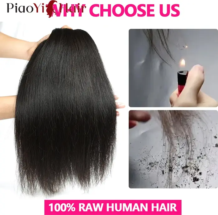 12A paquets de cheveux humains droits 100% paquets de cheveux humains bruts 20 22 24 pouces Extensio