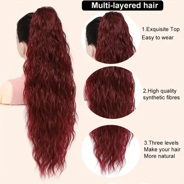 Extensions de queue de cheval longue bouclée pour femme