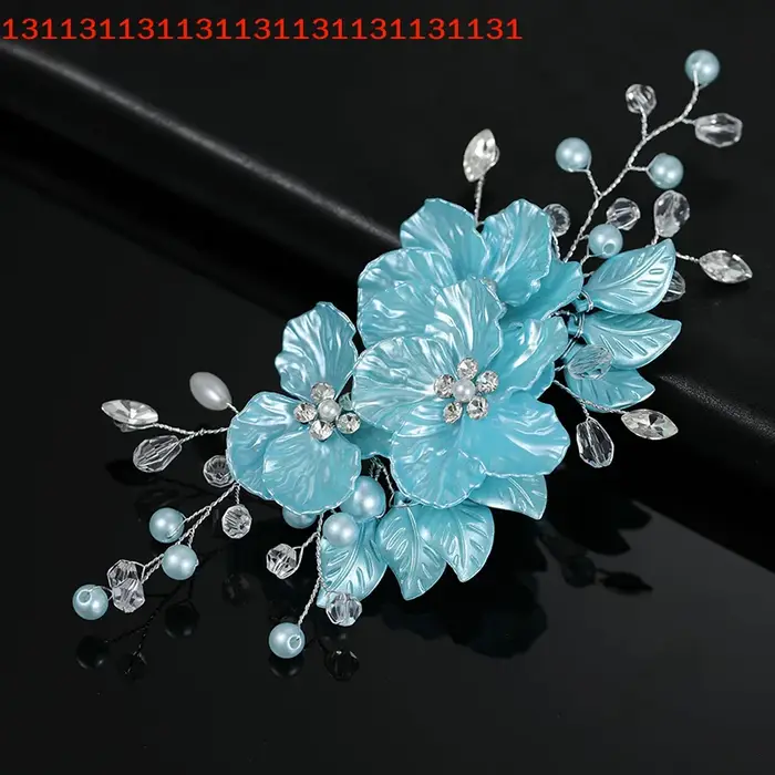 Pinces à cheveux en perles de cristal et fleurs