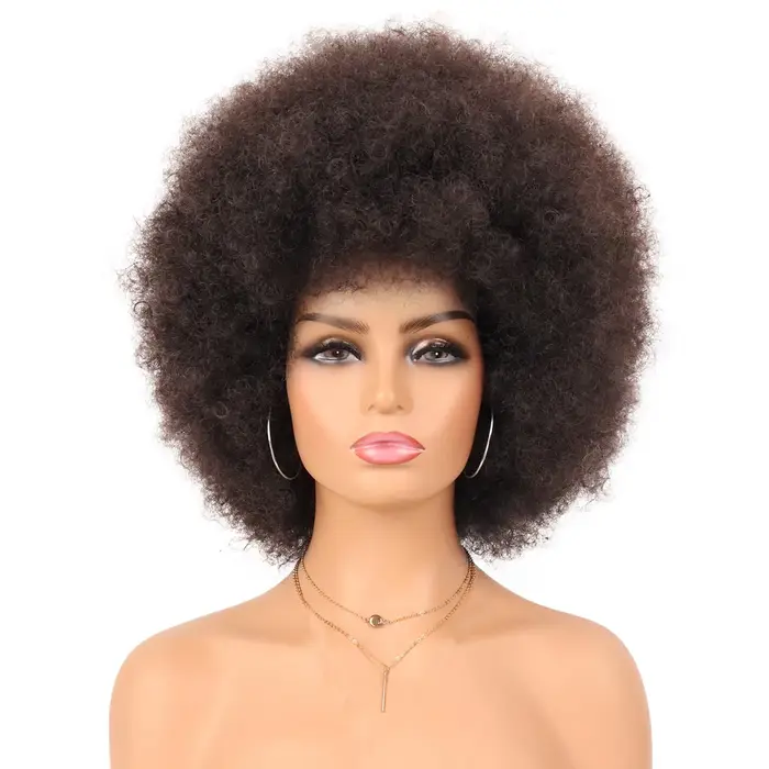 Perruque synthétique Afro bouclée et crépue pour femmes, perruques bouffantes noires et douces des a