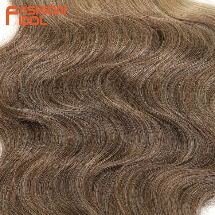FASHION IDOL 24 pouces vague de corps Crochet cheveux 3 pièces tresses de cheveux synthétiques faux 
