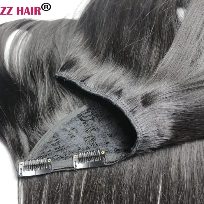ZZHAIR 100% Extensions de cheveux humains brésiliens Remy 120g-200g 16 "-26" U pièce perruque Clip-in naturel droit