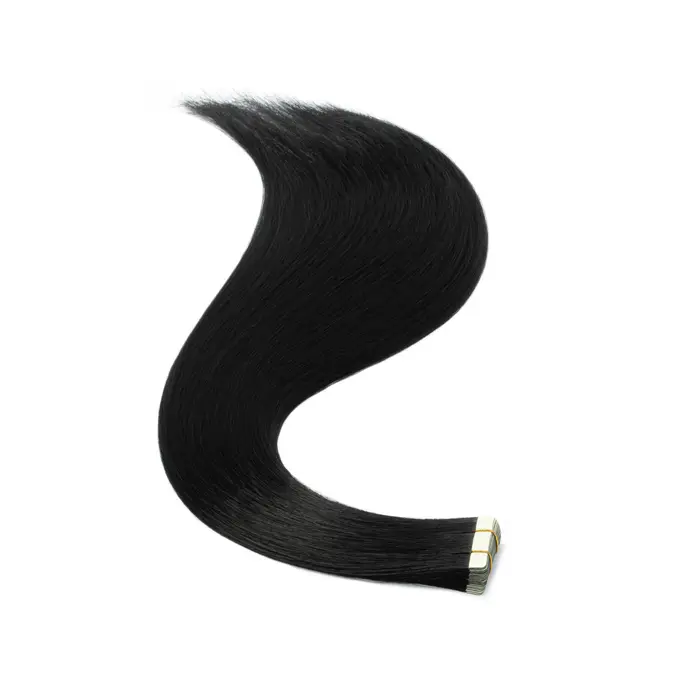 Extensions de cheveux synthétiques à bandes adhésives de qualité salon, trame droite, 50g/20 pièces,