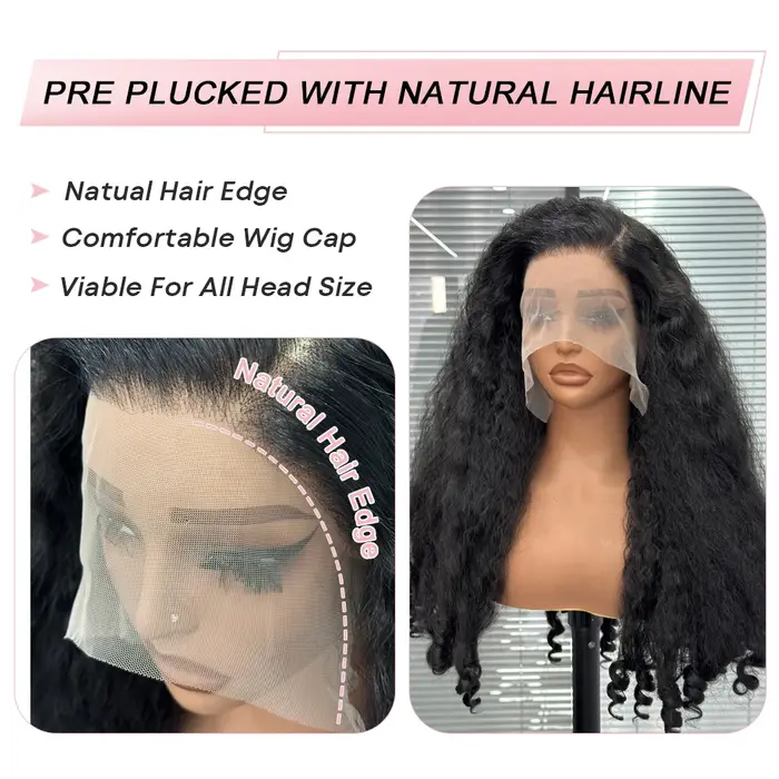 Perruque Lace Front Wig synthétique bouclée Afro 13x6