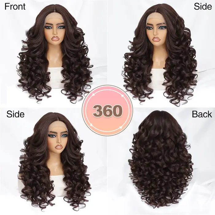 Perruques avant en dentelle bouclée Latisha synthétique de haute qualité Blonde rose bleu noir blanc rouge marron perruque avec des cheveux de bébé pour les femmes africaines