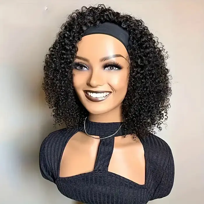 Perruque Brésilienne Naturelle Remy Crépue Bouclée