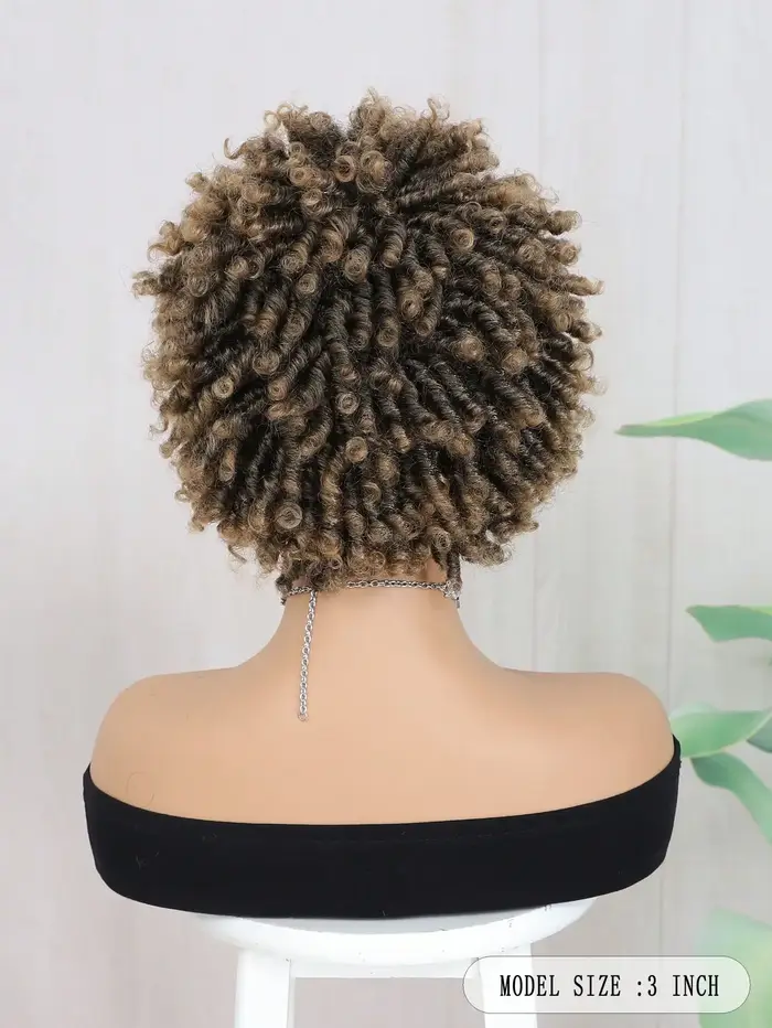 Perruque courte en dreadlocks pour femmes et hommes noirs