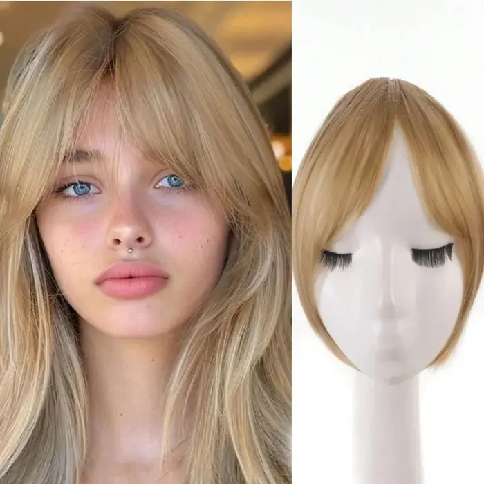 Extensions de cheveux synthétiques à clipser pour la partie frontale