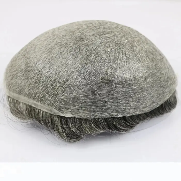 Prothèse de cheveux humains en silicone transparent pour hommes, peau ultra-mince, délié naturel, to