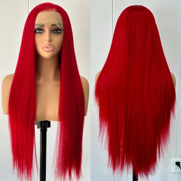 Perruque Lace Front Wig synthétique lisse et longue