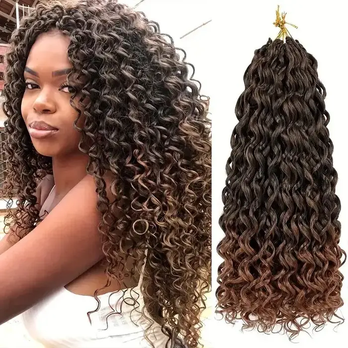 Extensions de cheveux synthétiques bouclés de 14 pouces