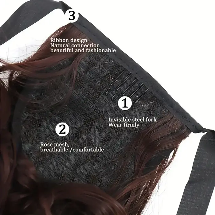 Postiche synthétique longue queue de cheval Extensions de cheveux noir brun perruques pour les femmes chaleur Reistan