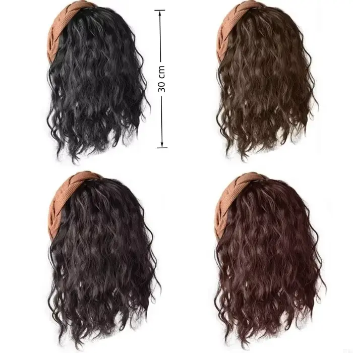 Mignon Long ondulé bouclés bandeau en forme de U naturel perruque pince Extension de cheveux fausse demi
