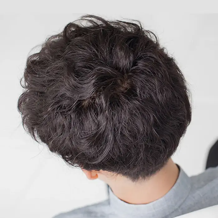 Perruque synthétique courte bouclée pour hommes