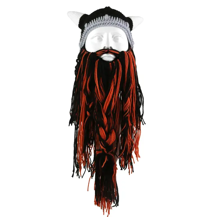 Chapeau de perruque viking à longue barbe