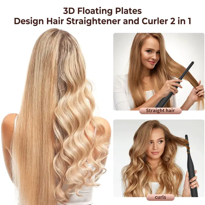Petit fer plat pour cheveux courts, fer plat à crayon réglable à température, chauffage rapide, fer