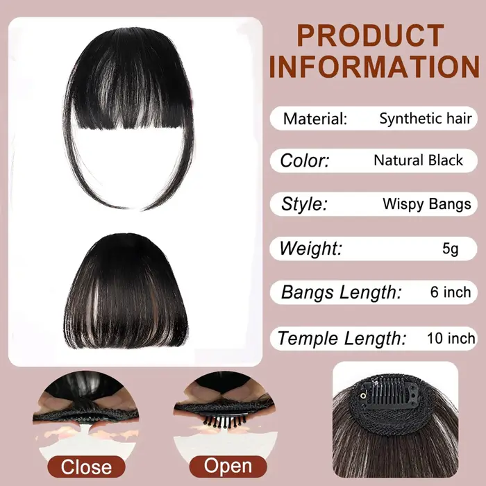 Faux franges à clipser pour femmes, extensions capillaires synthétiques, outils de coiffure, postich