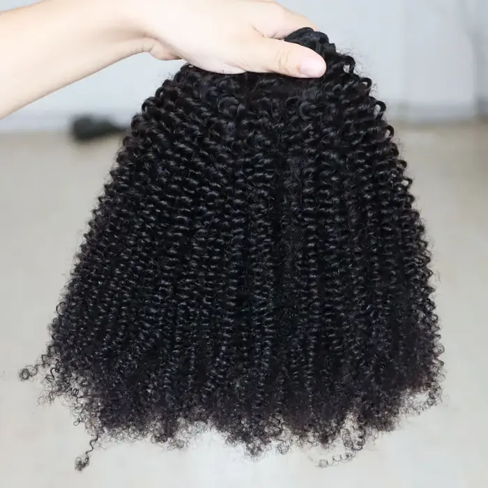 Afro crépus bouclés trame 100% Extensions de cheveux humains 3B 3C naturel noir