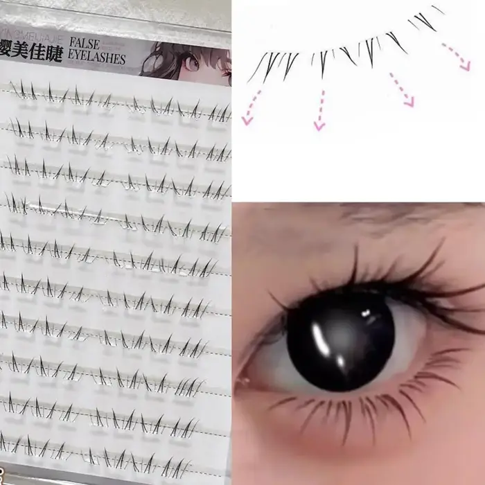 Clusters de cils inférieurs individuels 4-6mm
