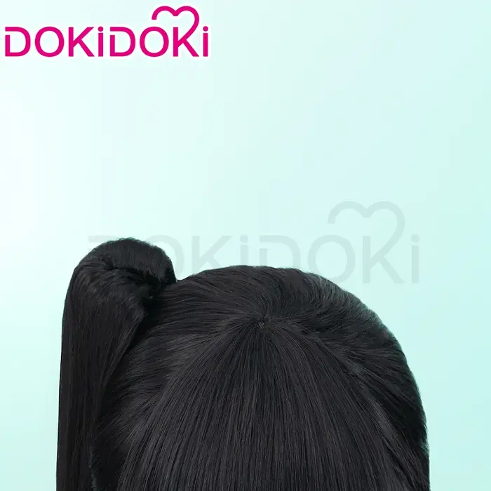DokiDoki-Perruque cosplay noire pour femme