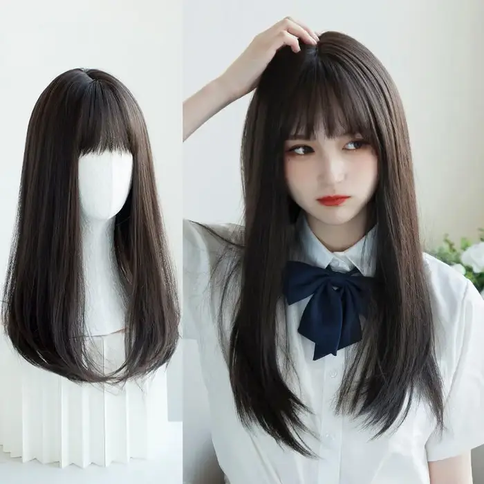 Extensions de cheveux synthétiques coréennes pour filles JK